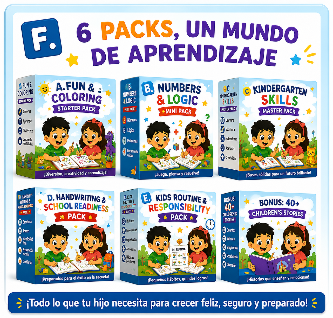 kids World Printable - 6 packs